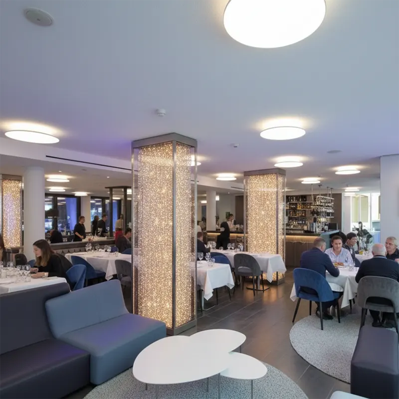 Étterem dekoráció - kristályfüggöny