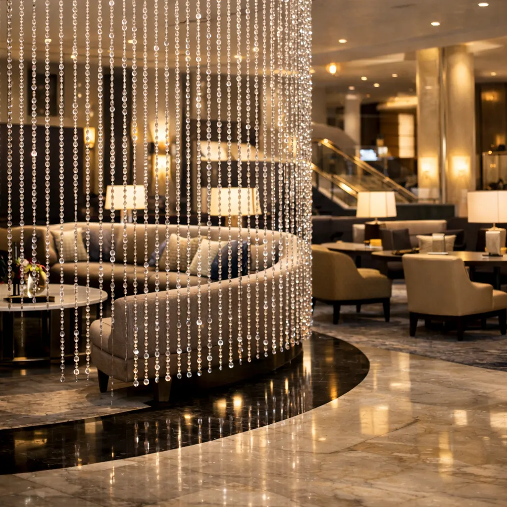 Megoldások kristályfüggönnyel - hotel